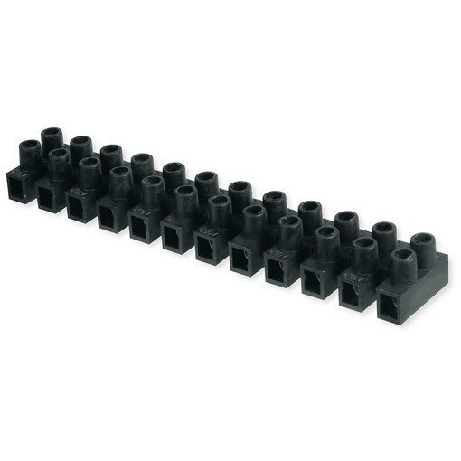 Regleta de conexión negra, capacidad conexión 16-35 mm²